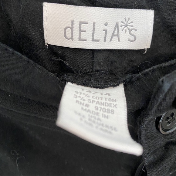 Delia*s Cotton Zip Fly Black Shorts Size 13/14 - Picture 3 of 6